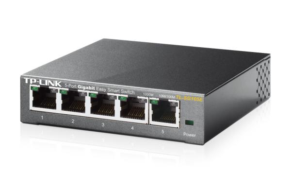 TP-Link TL-SG105E 5-Port Easy Smart Switch – Gigabit, Metallgehäuse, VLAN & QoS